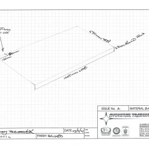 Custom Worktop 1240mm Wide x 590mm Deep (with cut out) x 39mm Round Fold