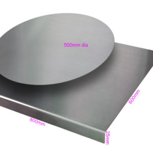 500 circular + Square edge Length 800cm X 600 Depth.