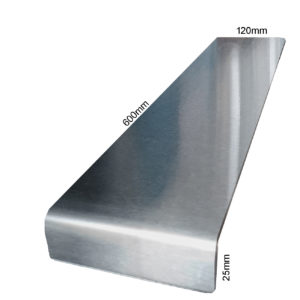 Custom Worktop 120mm Wide x 595mm Deep x 25mm Round Fold