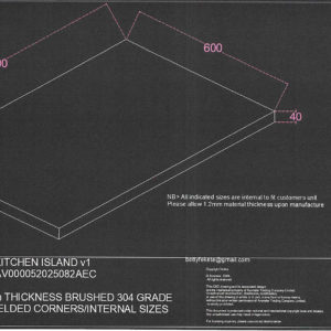 CUSTOM KITCHEN ISLAND IN STAINLESS STEEL